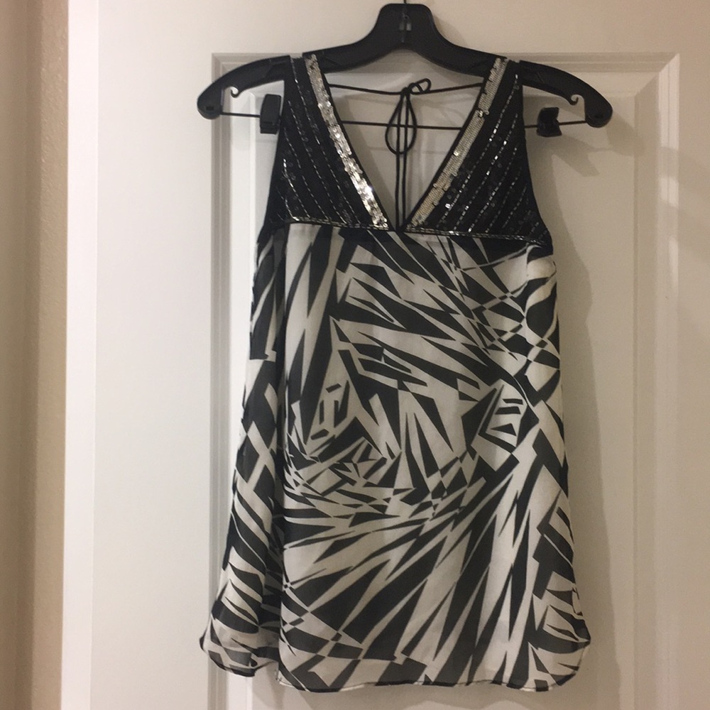 ZEBRA PRINT SEQUIN BLOUSE TOP
